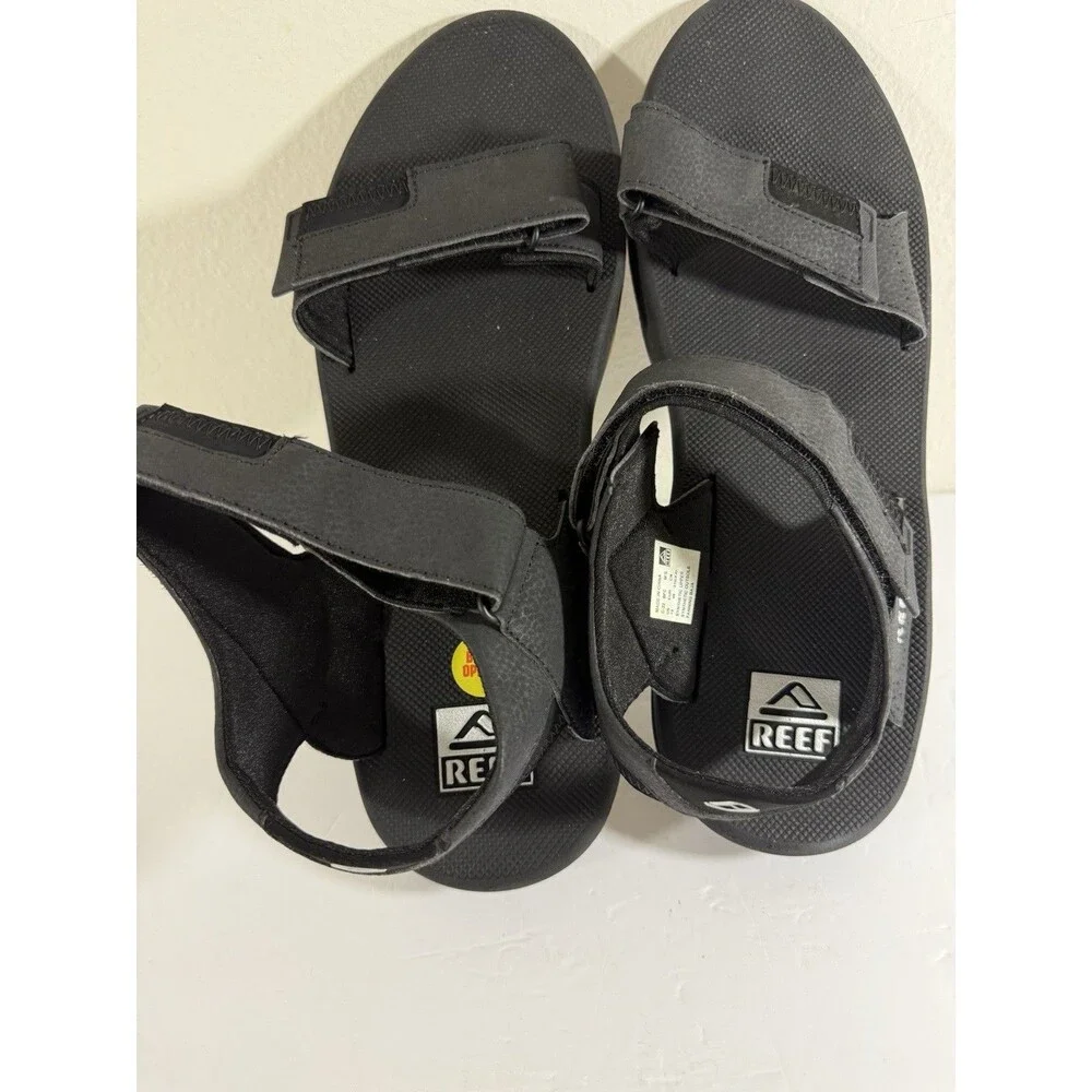 Reef Fanning Baja Sandal Black Men Size 13 Unisex EURO 46 Built In Bottle Opener